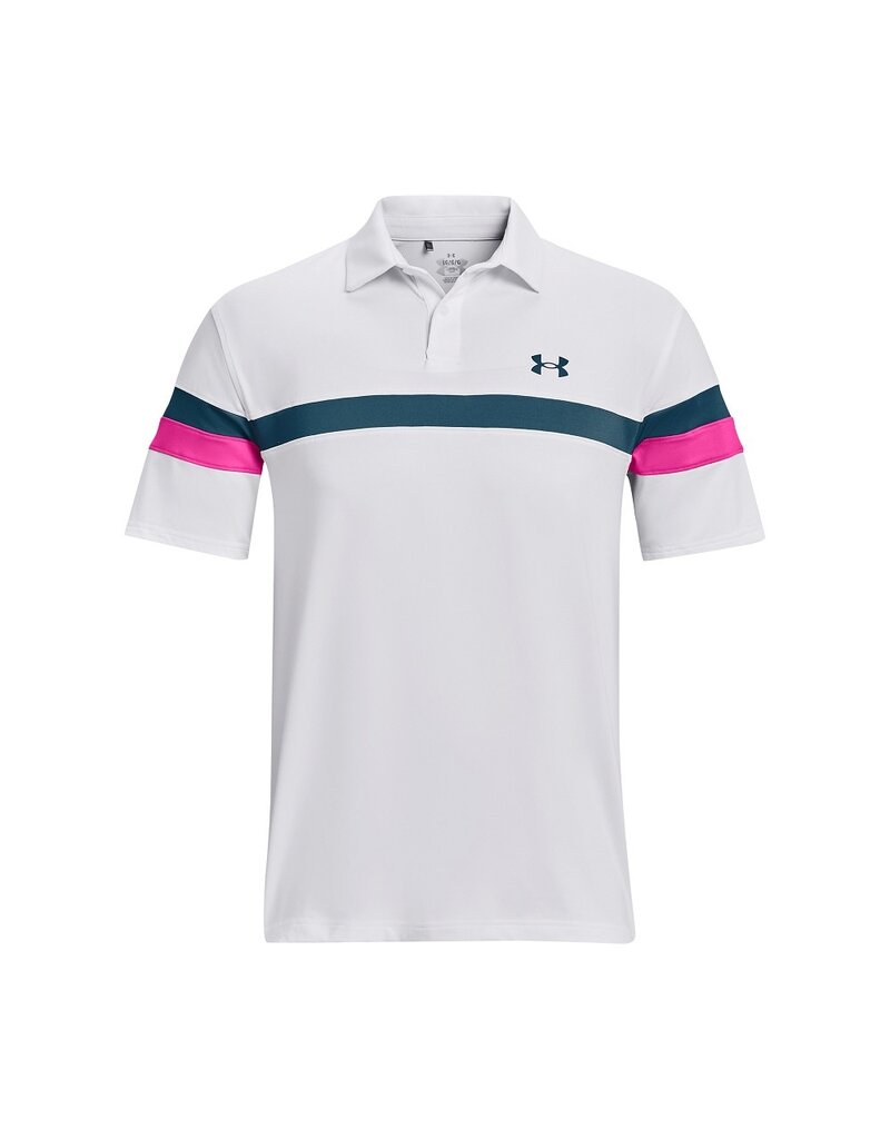 Under Armour T2G Blocked Polo-White / Rebel Pink / Static Blue