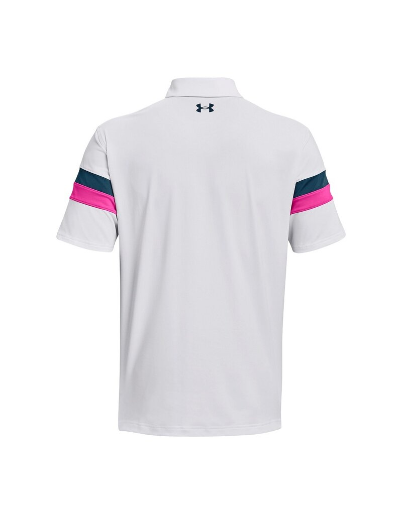 Under Armour T2G Blocked Polo-White / Rebel Pink / Static Blue