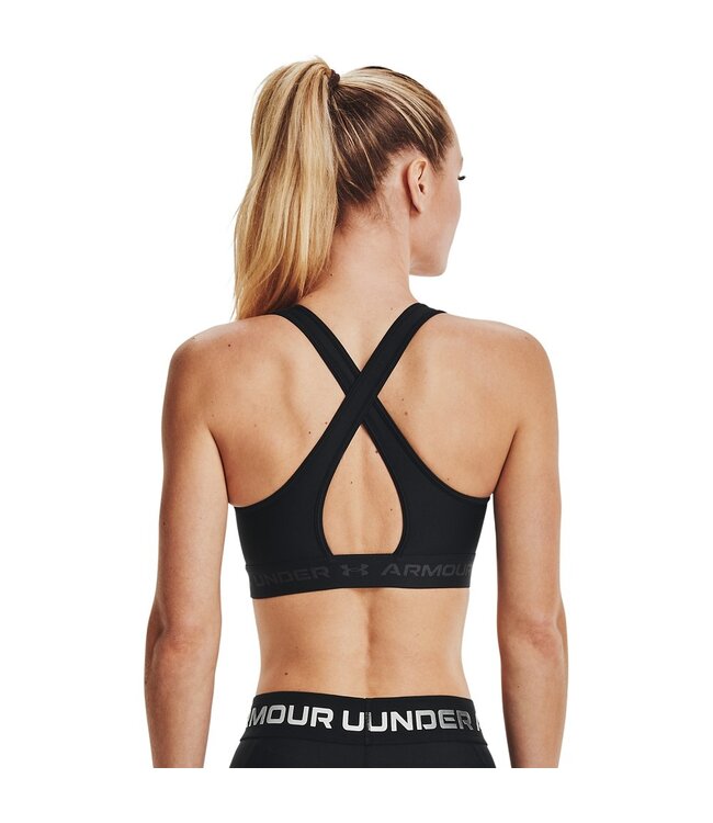 Under Armour UA Crossback Mid Bra-Zwart/Grijs - Sport BH