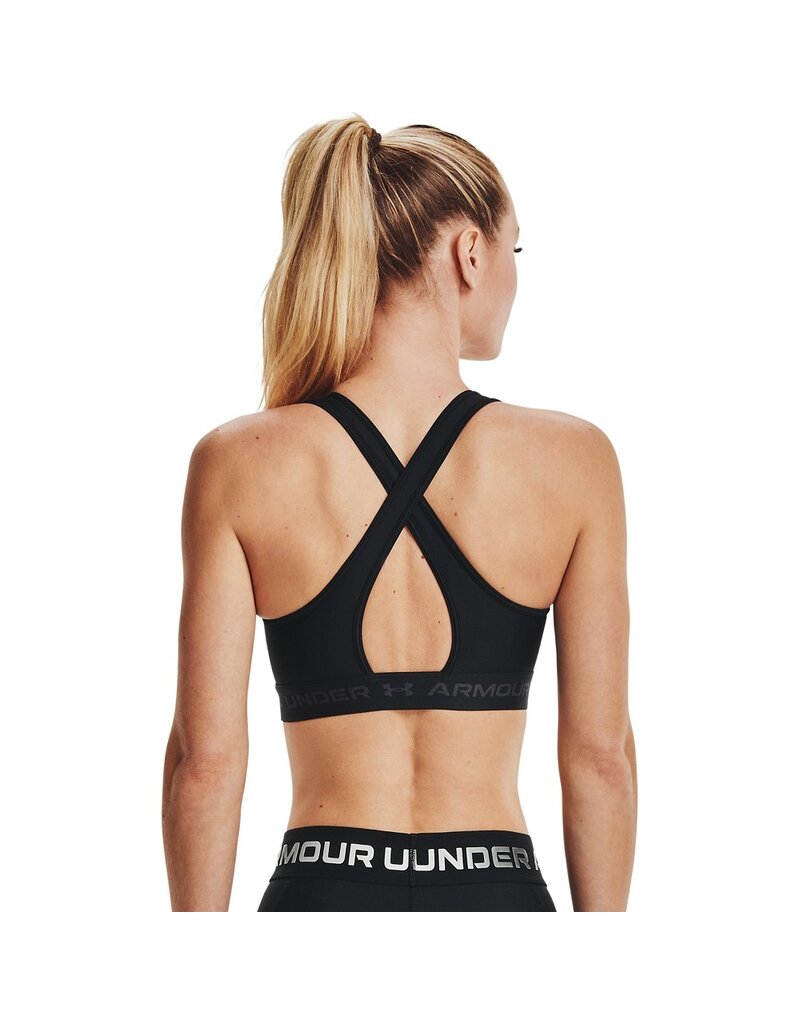 Under Armour UA Crossback Mid Bra-Black / Gray