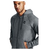 Under Armour Rival Fleece FZ Hoodie-Pitch Grijs Light Heather - Heren