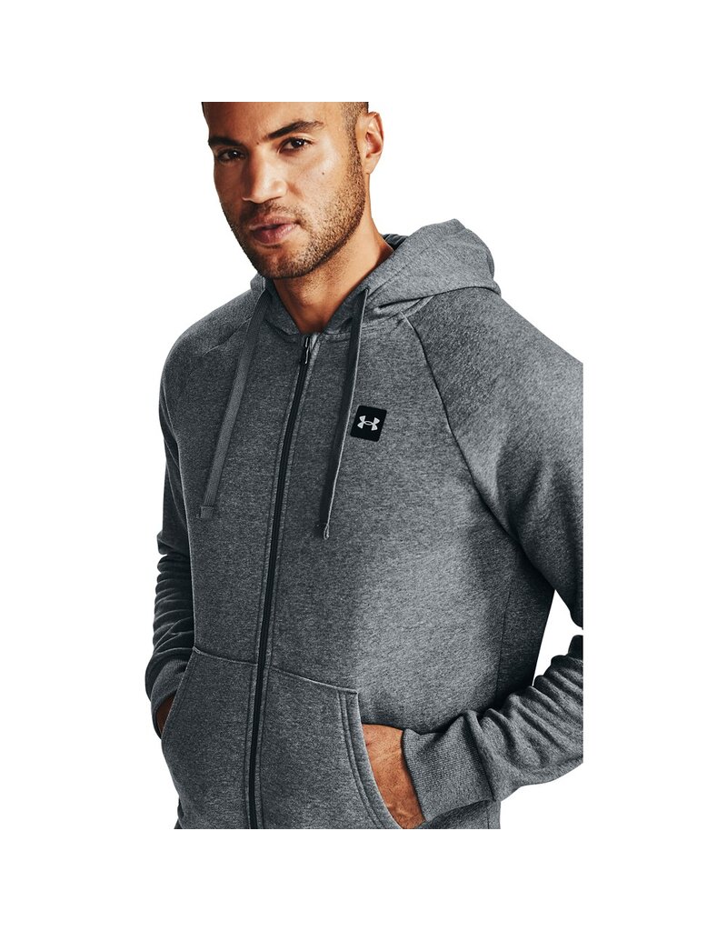 Under Armour Rival Fleece FZ Hoodie-Pitch Gray Light Heather - Men