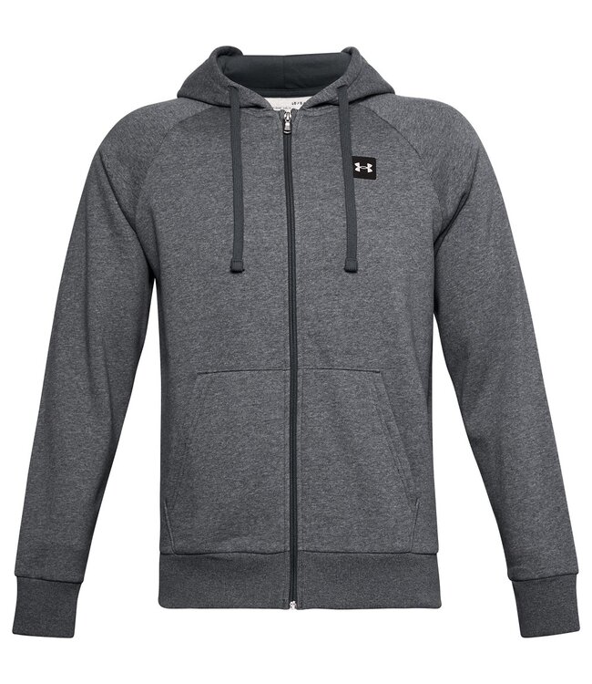 Under Armour Rival Fleece FZ Hoodie-Pitch Gray Light Heather - Men