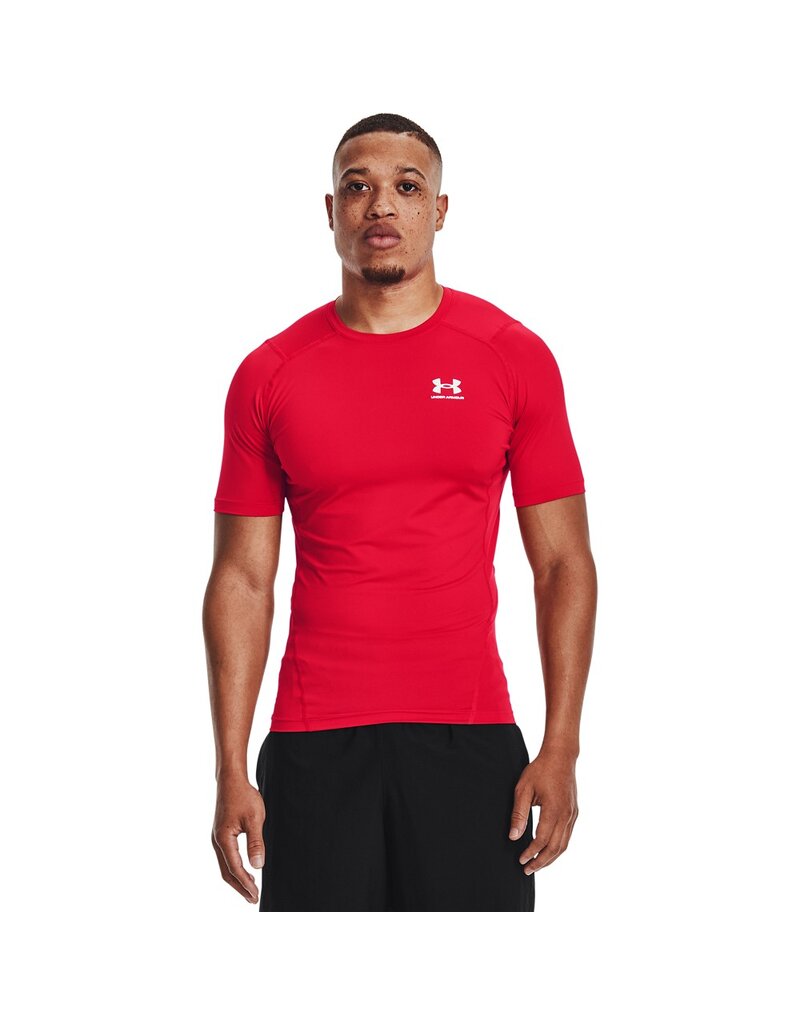Under Armour Herenshirt HeatGear® Armour met korte mouwen - Rood Compressie T-shirt