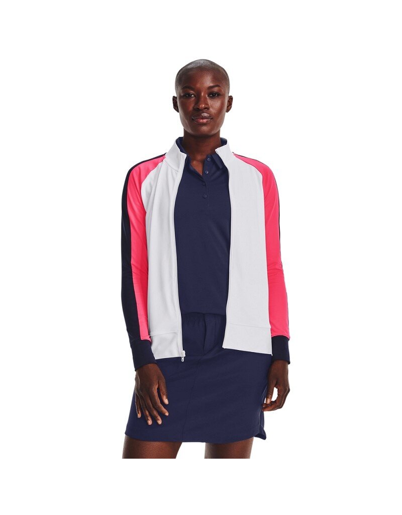 Under Armour UA Storm-tussenlaag FZ-wit / roze schok / metallic zilver