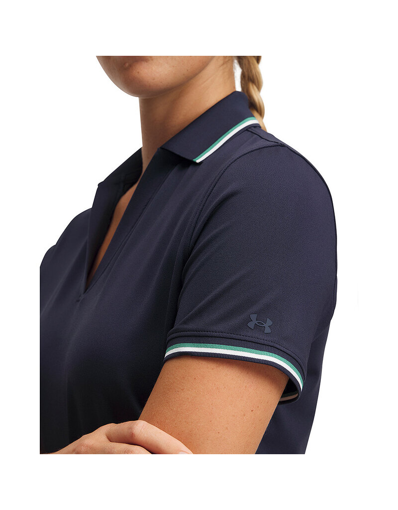 Under Armour Drive SS Rib Polo-Midnight Navy - Dames Golfpolo