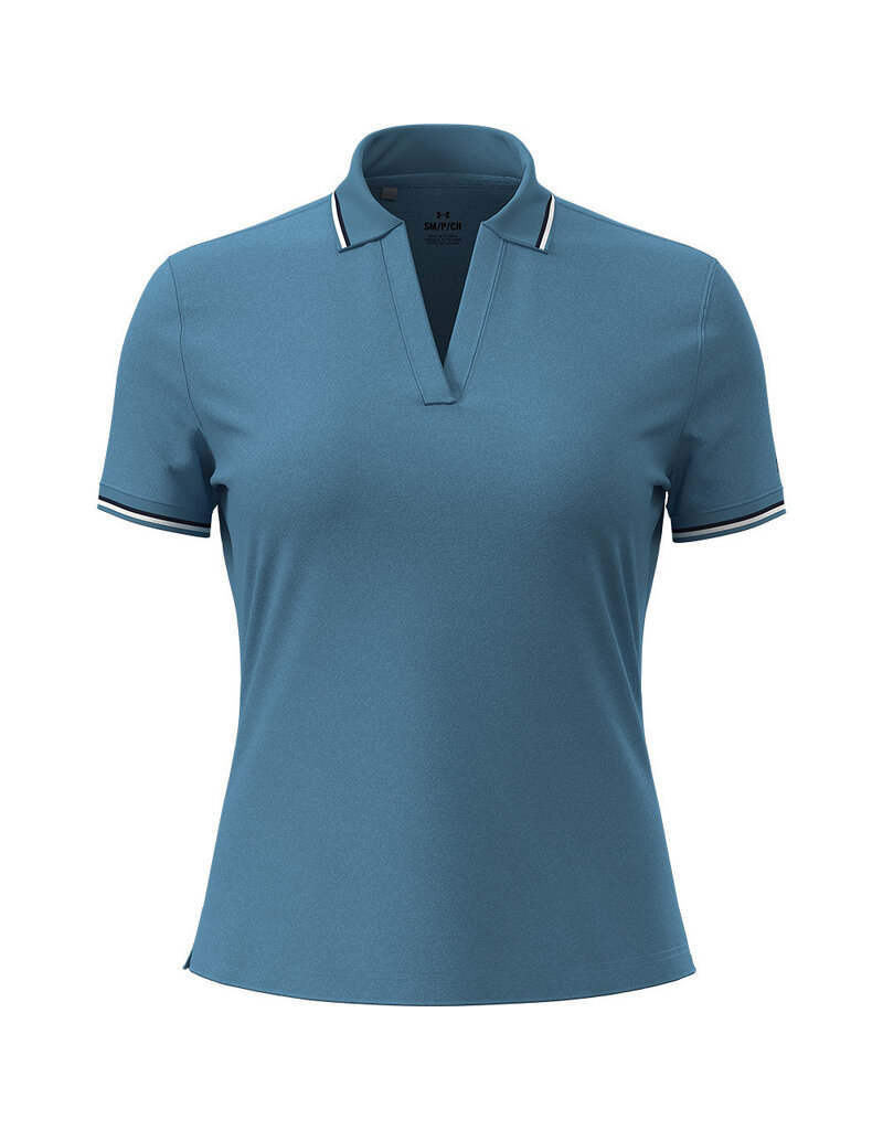 Under Armour Drive SS Rib Polo-Ether Blauw / Dames Golfpolo