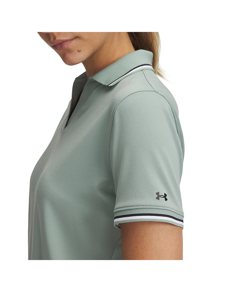 Under Armour Drive SS Rib Polo-Silica Groen / Dames Golfpolo