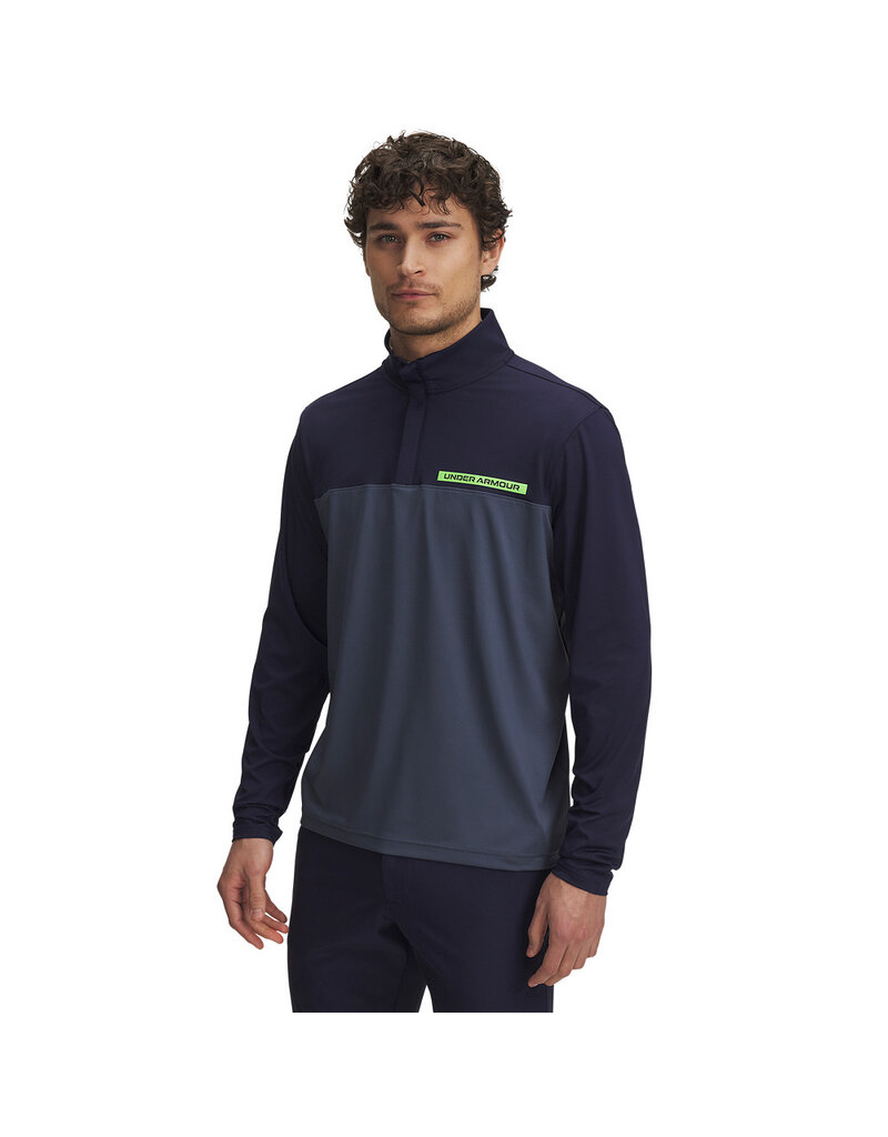 Under Armour UA T2G 1/4 Zip-Midnight Navy / Blauw - Grijs / Golftrui