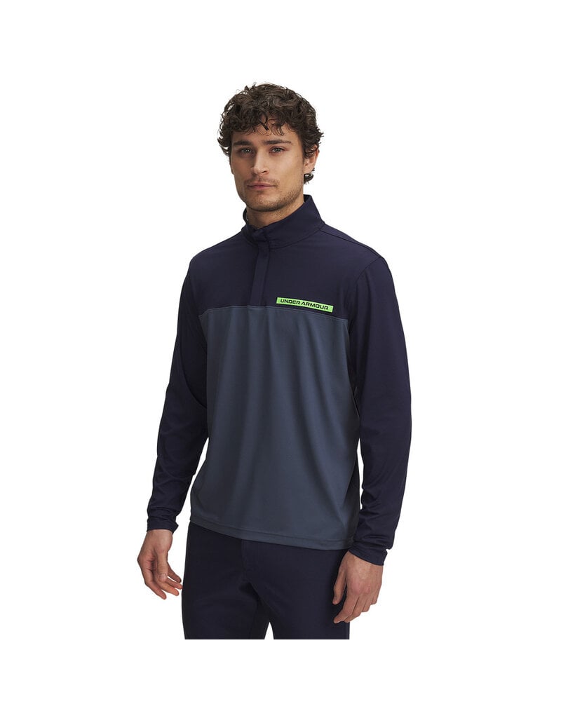Under Armour UA T2G 1/4 Zip-Midnight Navy / Blauw - Grijs / Golftrui