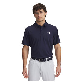Under Armour UA T2G Pique Polo - Navy Blauw / Heren Golfpolo