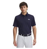 Under Armour UA T2G Pique Polo - Navy Blauw / Heren Golfpolo