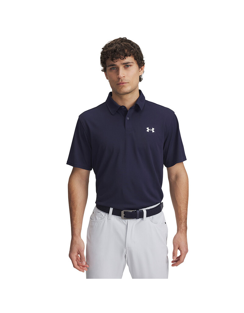 Under Armour UA T2G Pique Polo - Navy Blauw / Heren Golfpolo