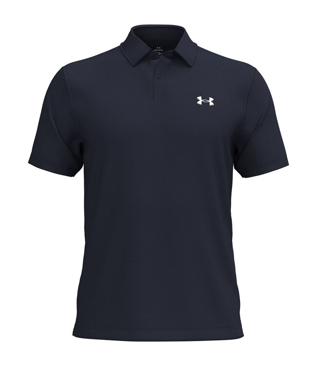 Under Armour UA T2G Pique Polo - Navy Blauw / Heren Golfpolo