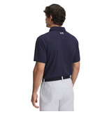 Under Armour UA T2G Pique Polo - Navy Blauw / Heren Golfpolo