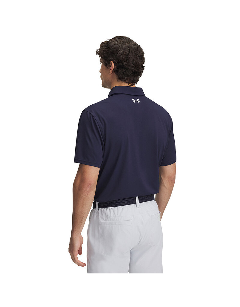 Under Armour UA T2G Pique Polo - Navy Blauw / Heren Golfpolo