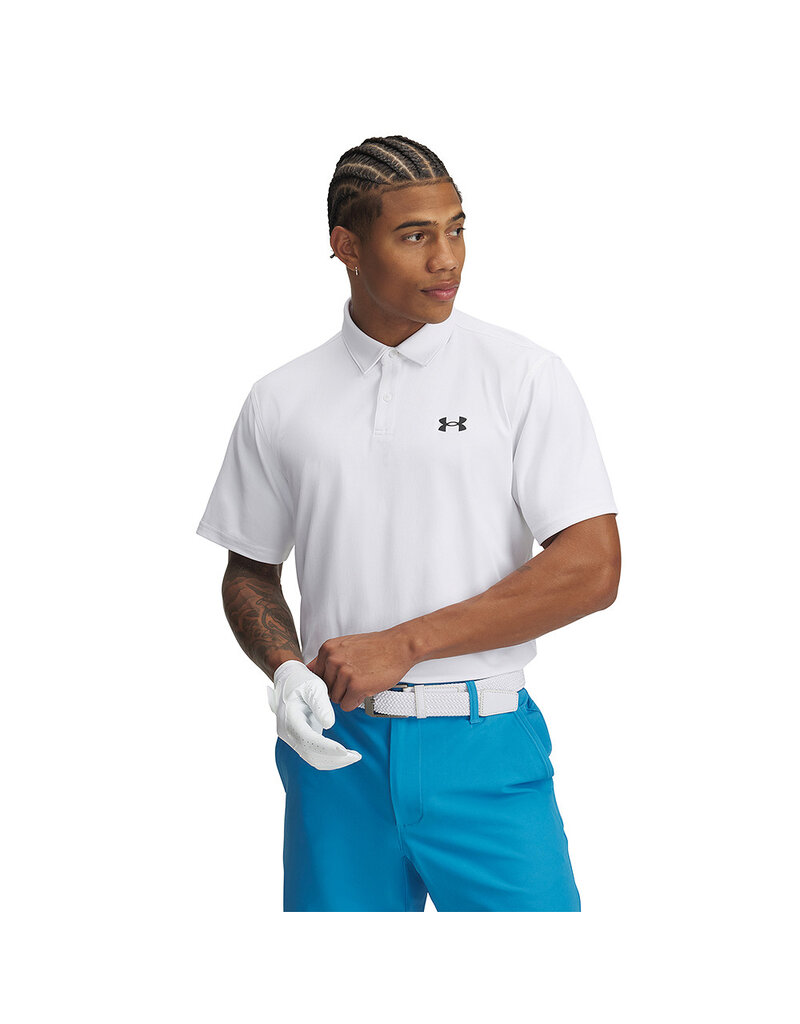 Under Armour UA T2G Pique Polo / Wit / Heren Golfpolo