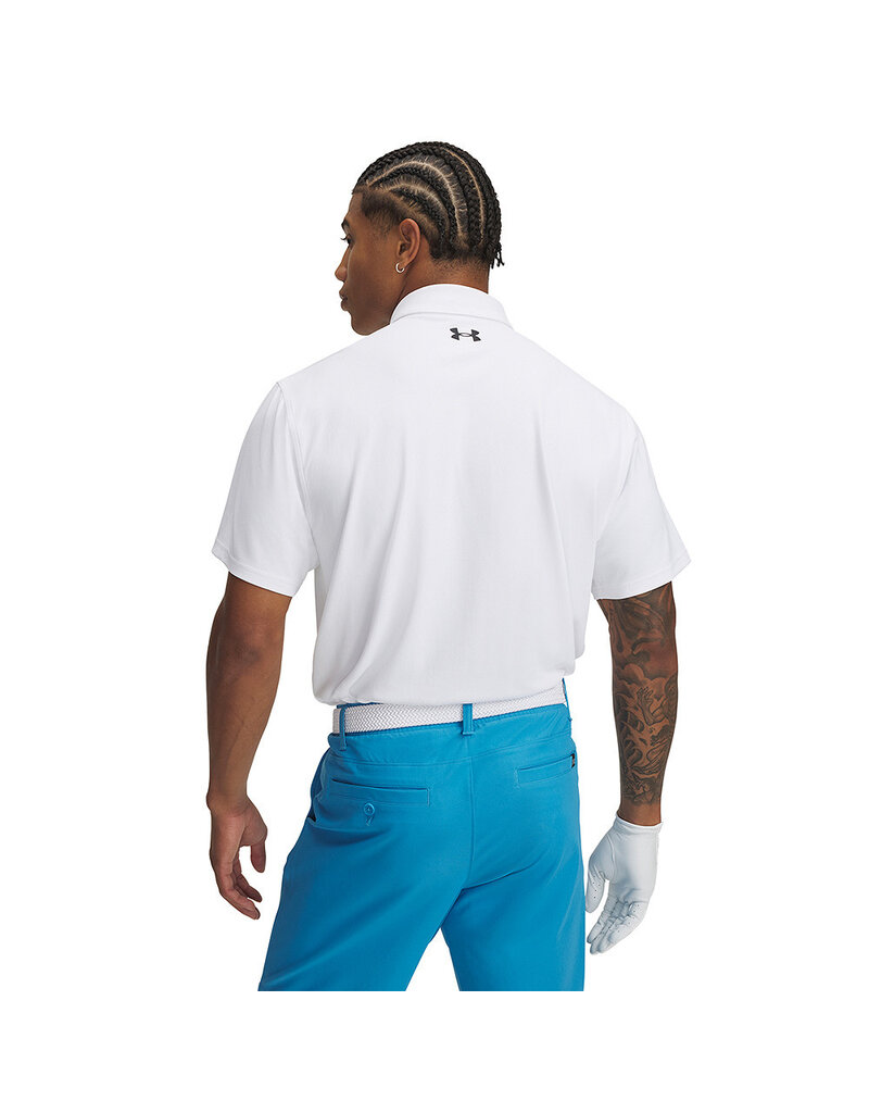 Under Armour UA T2G Pique Polo / Wit / Heren Golfpolo