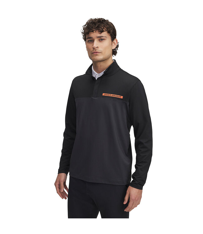 UA T2G 1/4 Zip-Midnight Navy / Zwart - Antraciet / Heren Golftrui
