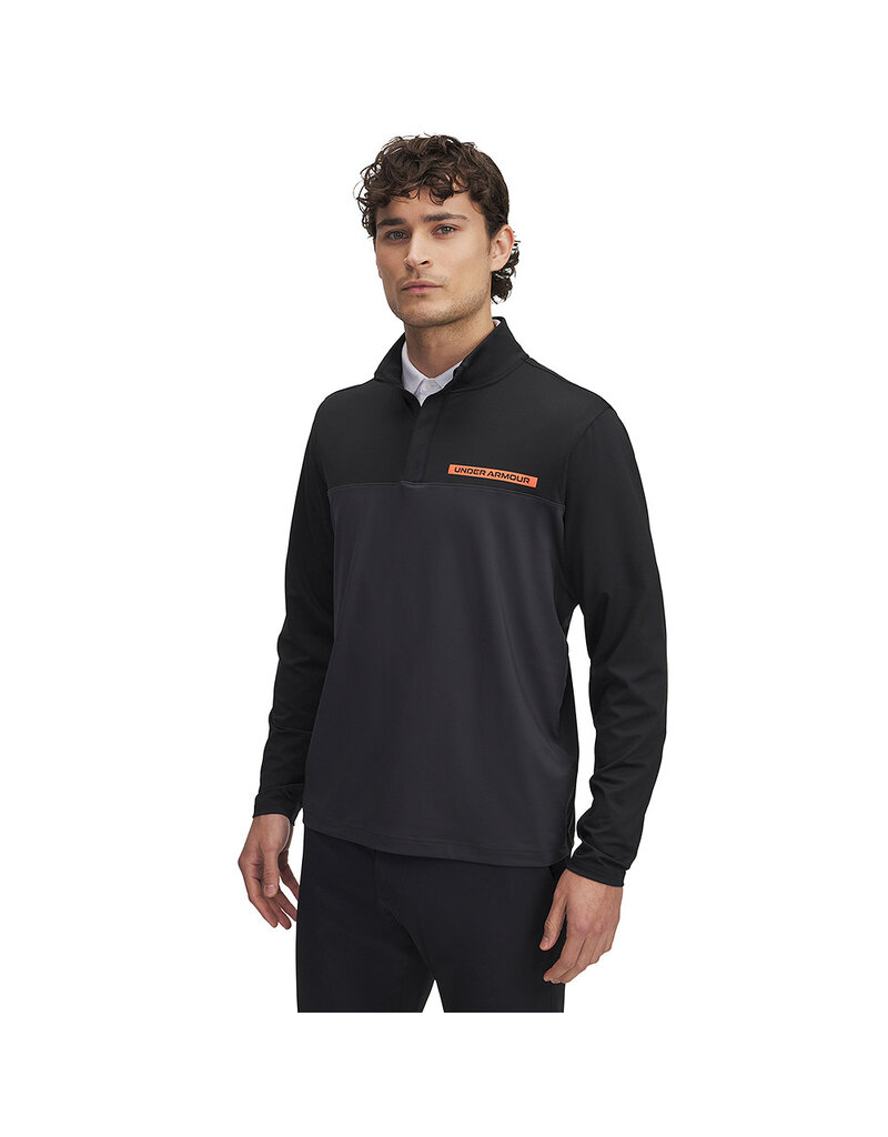 UA T2G 1/4 Zip-Midnight Navy / Zwart - Antraciet / Heren Golftrui