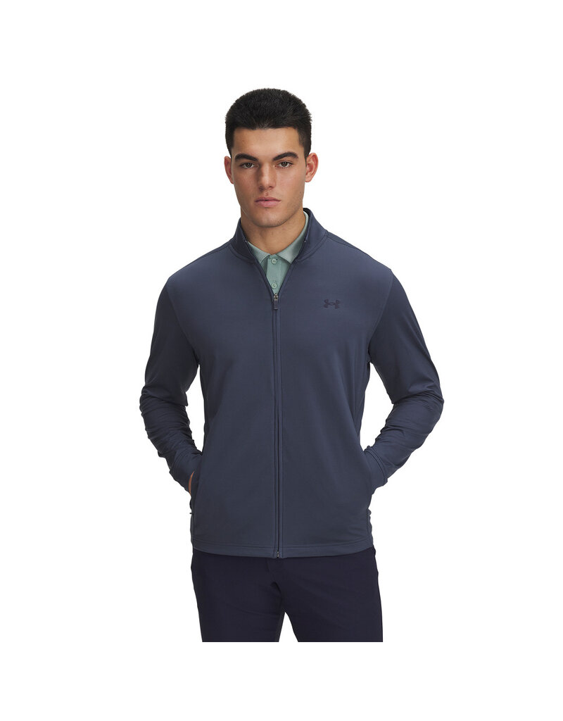 Under Armour UA Drive Full Zip-Downpour Grijs / Heren Golftrui met Rits