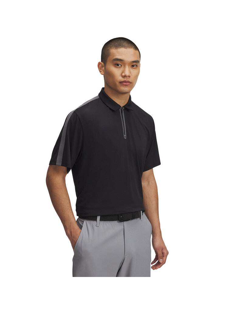 Under Armour UA Drive Zip Polo Zwart - Heren Golfpolo