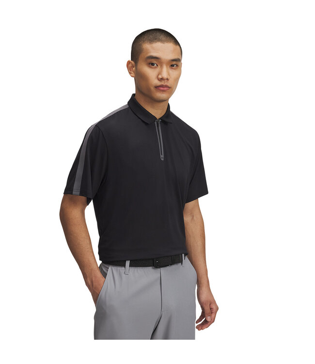 Under Armour UA Drive Zip Polo Zwart - Heren Golfpolo