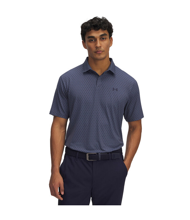 Under Armour UA Drive Chill Printed Polo - Blauw/grijs - Heren Golfpolo