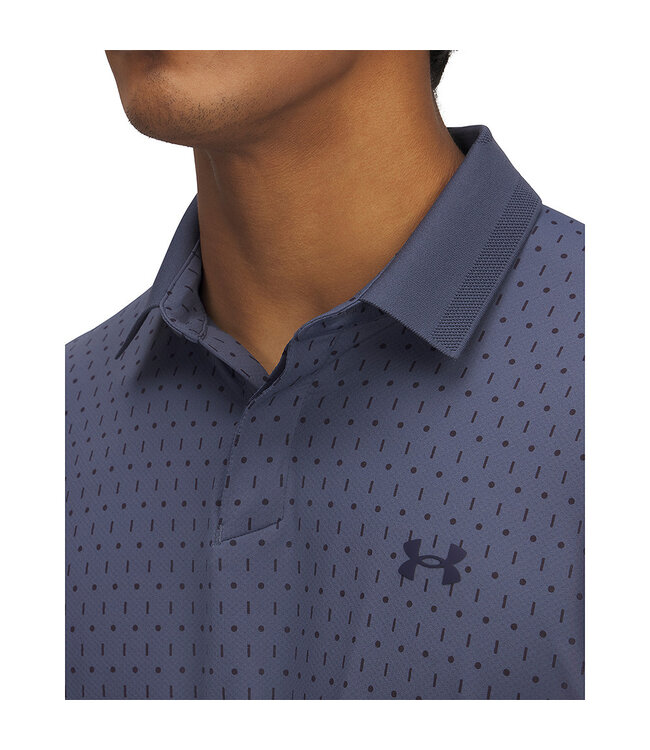Under Armour UA Drive Chill Printed Polo - Blauw/grijs - Heren Golfpolo