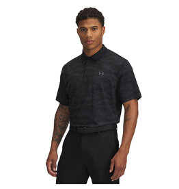 Under Armour UA Drive Chill Printed Polo Zwart - Heren Golfpolo