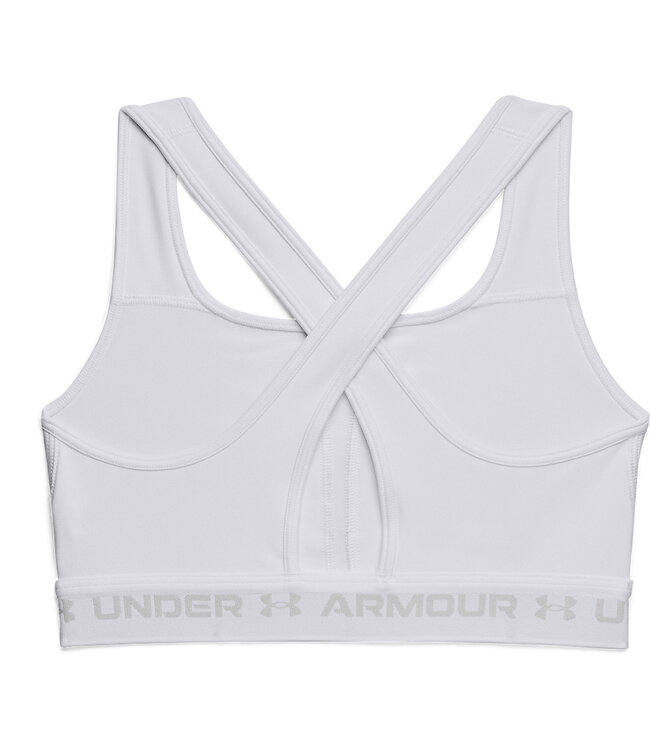 Under Armour Sujetador UA Crossback Mid-White / Halo Grey