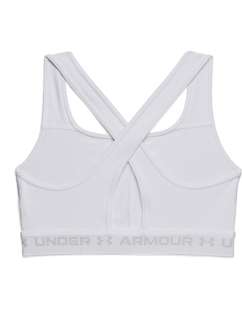 Under Armour Sujetador UA Crossback Mid-White / Halo Grey