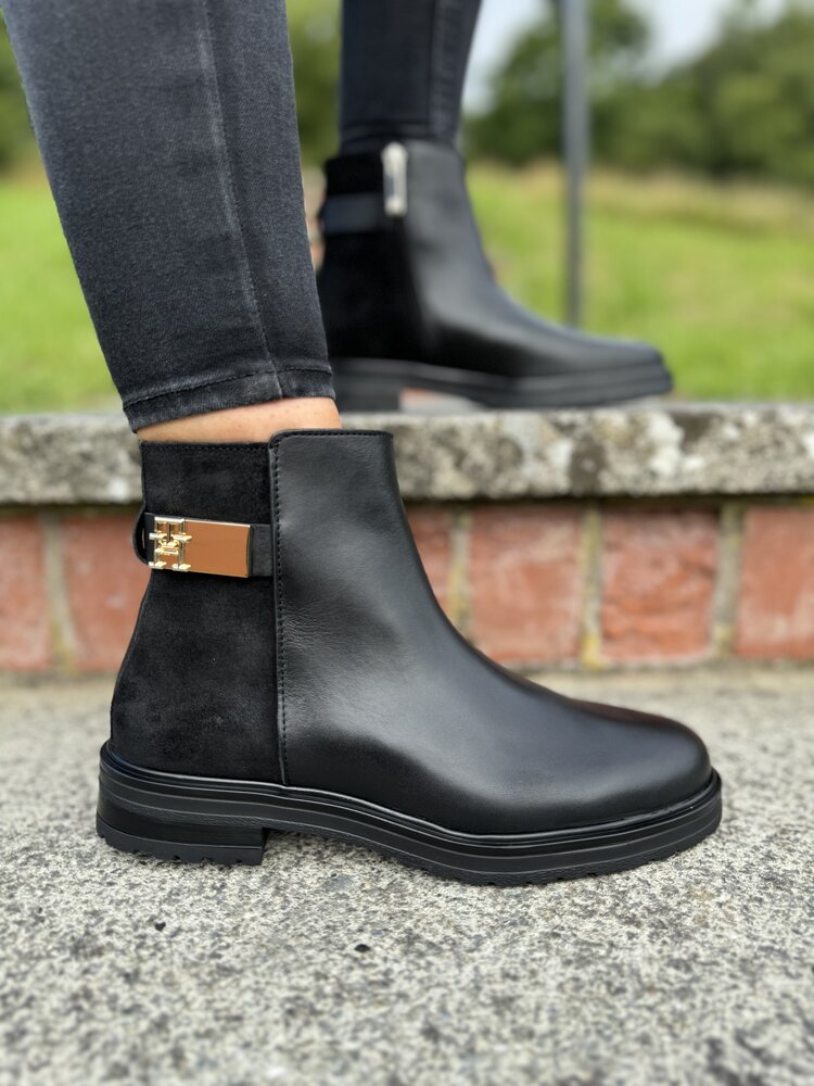 Tommy Hilfiger TH Logo Leather Mix Chelsea