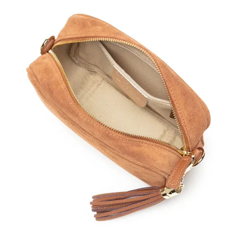 Elie Beaumont Crossbody Bag Suede Tan