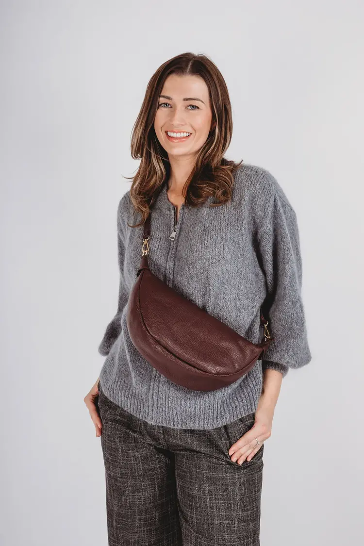 Elie Beaumont Hobo Bag Wine