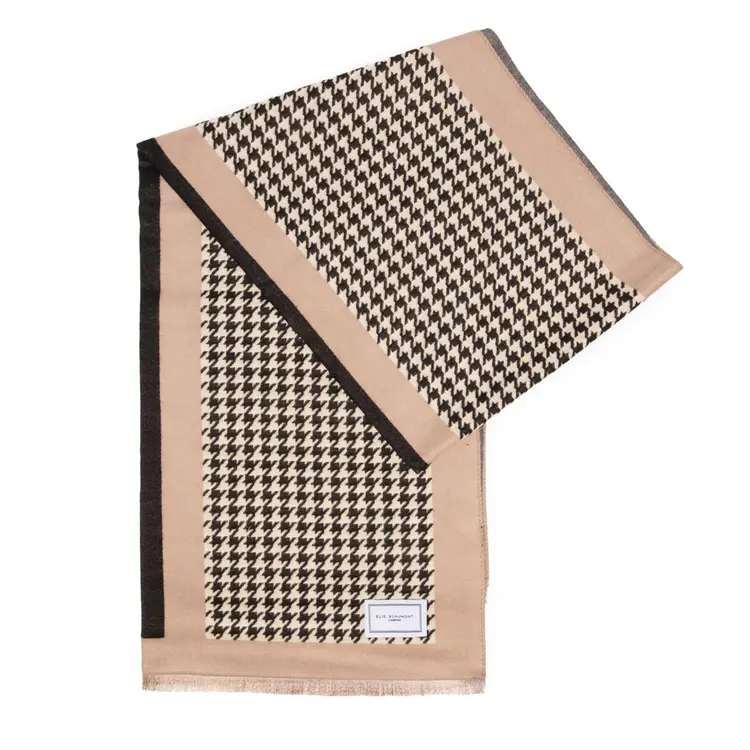 Elie Beaumont Winter Scarf Black Dog Tooth Check