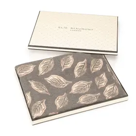 Elie Beaumont Winter Scarf Charcoal Leaves