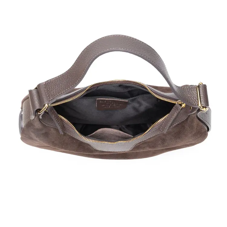Elie Beaumont Shoulder Handbag Crescent Suede