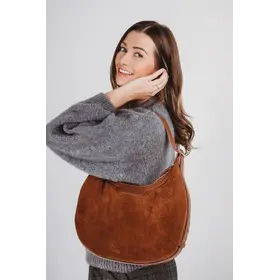 Elie Beaumont Shoulder Handbag Crescent Suede