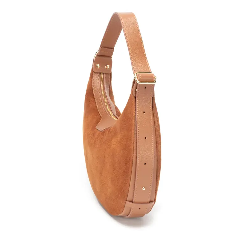 Elie Beaumont Shoulder Handbag Crescent Suede