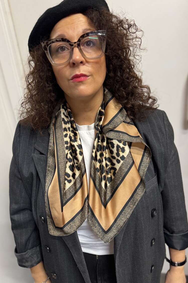 Panache Neck Tie Large Leopard Border