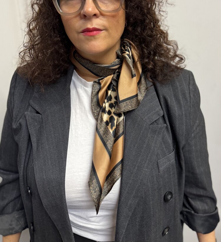 Panache Neck Tie Large Leopard Border