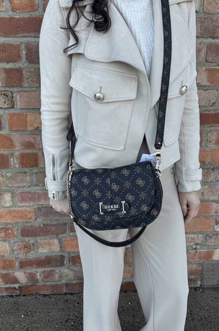 Guess Carrie Logo Flap Shoulder Bag