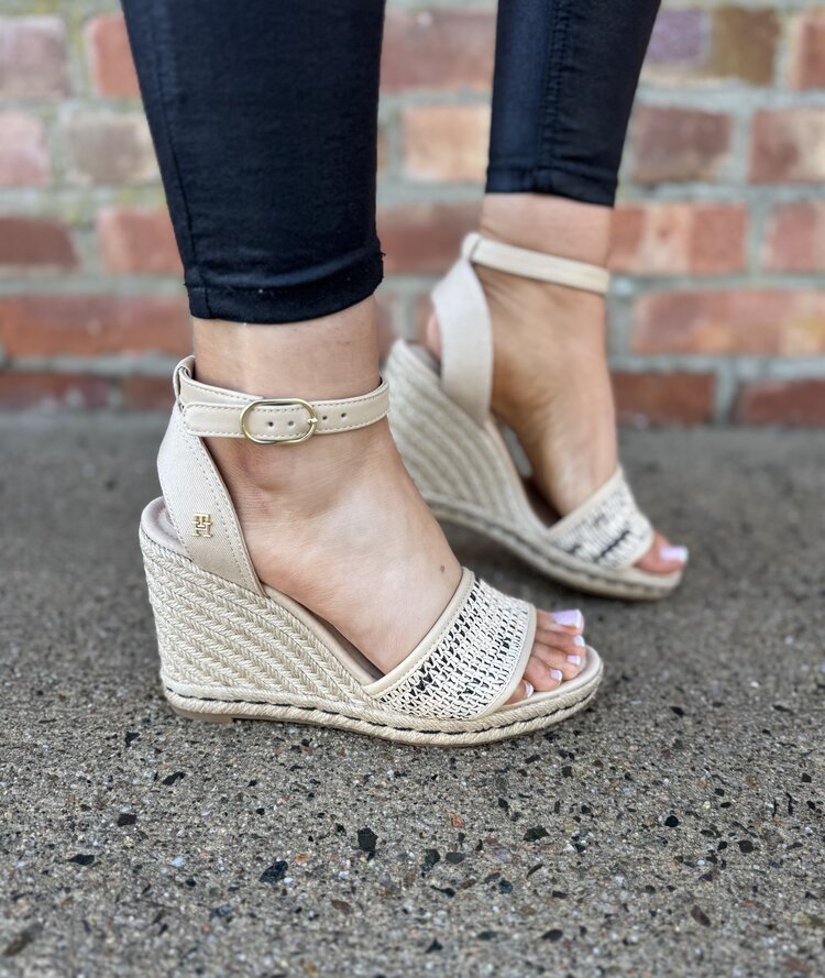 Tommy Hilfiger High Wedge Espadrille Raffia