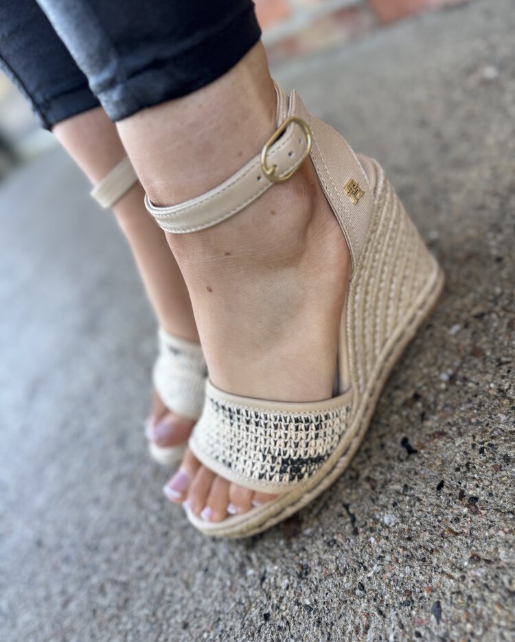 Tommy Hilfiger High Wedge Espadrille Raffia