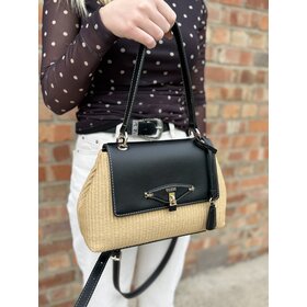 Guess Maggie Straw Flap Shoulder Bag
