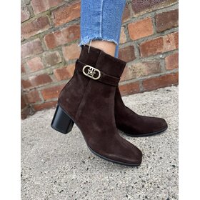 Tommy Hilfiger TH Strap Suede Block Heel Boot