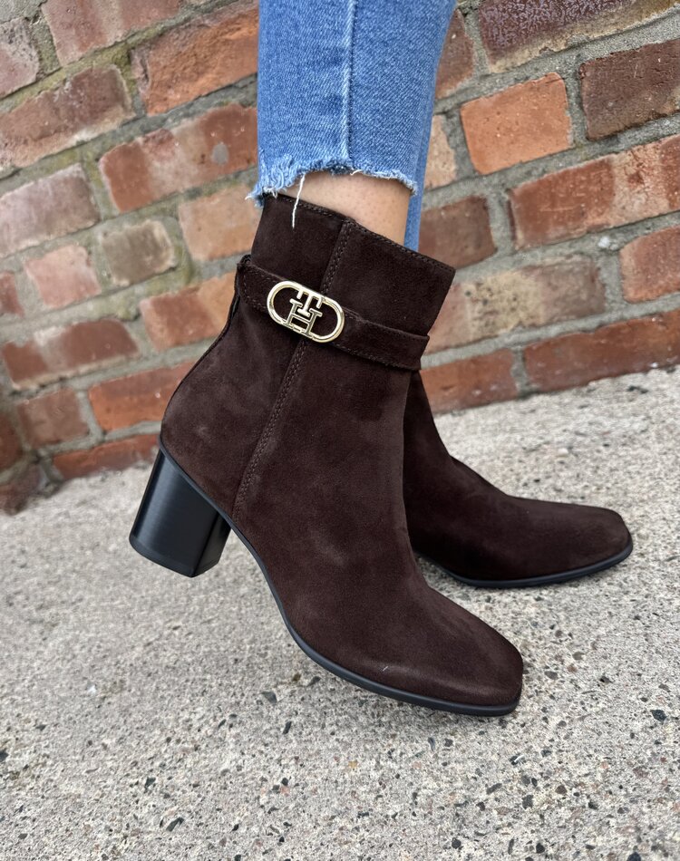 Tommy Hilfiger TH Strap Suede Block Heel Boot