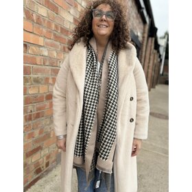 Elie Beaumont Winter Scarf Black Dog Tooth Check