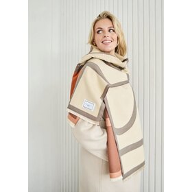 Elie Beaumont Winter Scarf Grey,Cream Art Deco